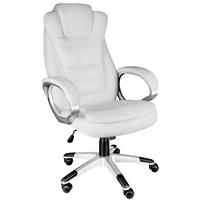 BÜROSTUHL Zulu,einstellbare Wippfunktion,weiß - Weiß, Leder (53/55/53cm) - tectake