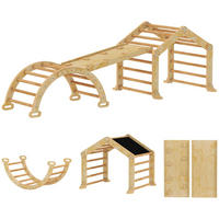 INDOOR-KLETTERGERÜST 9-in-1, mit Rampe, Rutsche, Leiter, Schreibtafel, für Kleinkinder, Holz - Kernbuche, Holz (80/247cm) - Hauptrolle