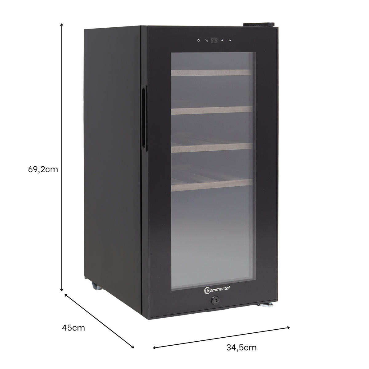 WEINKÜHLSCHRANK WK 50 - Schwarz, Metall (34.5/69cm) - Sommertal