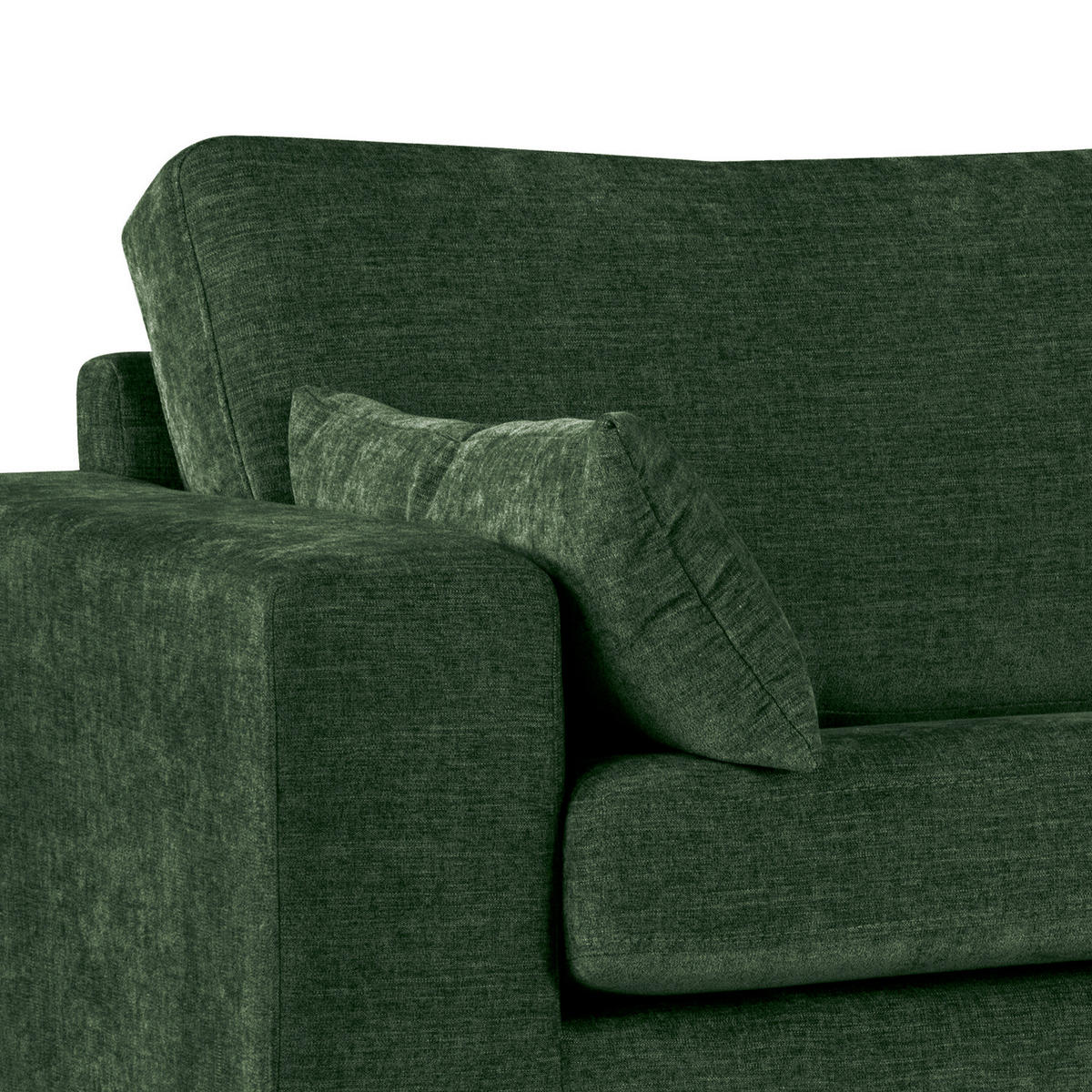ECKSOFA mit Ottomane - Dunkelgrün/Buchefarben, Buchenholz/Textil (287/219cm) - home24