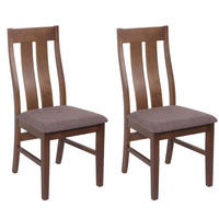 ESSZIMMERSTUHL Dunkelbraun, Taupe 2er-Set - Taupe/Dunkelbraun, Holz (46/100/45cm) - MCW