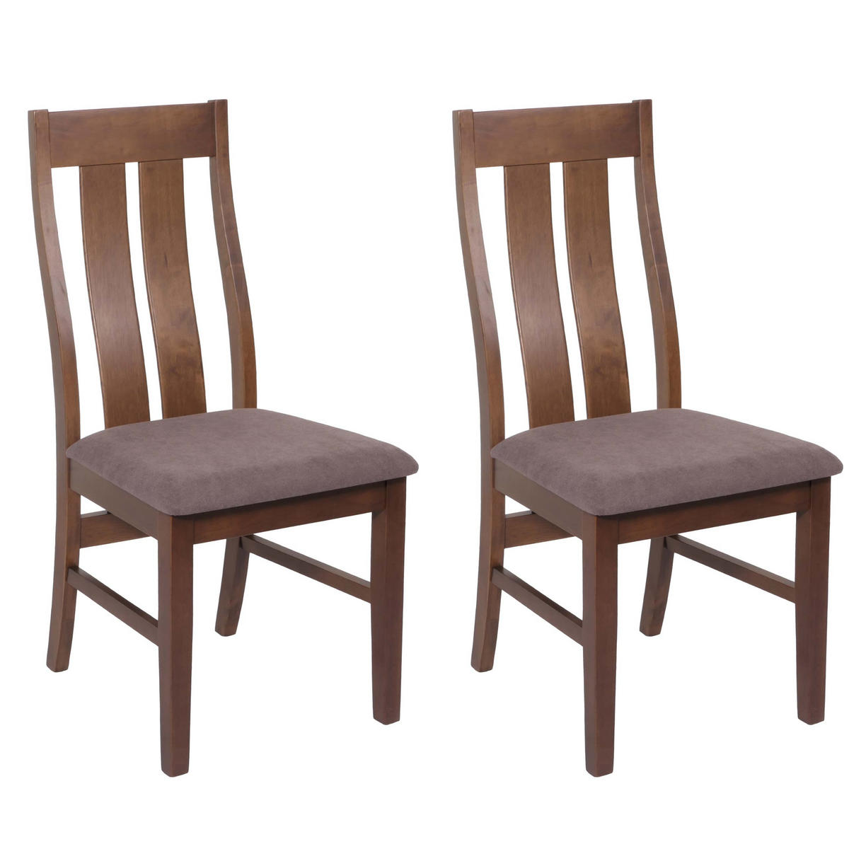ESSZIMMERSTUHL Dunkelbraun, Taupe 2er-Set - Taupe/Dunkelbraun, Holz (46/100/45cm) - MCW