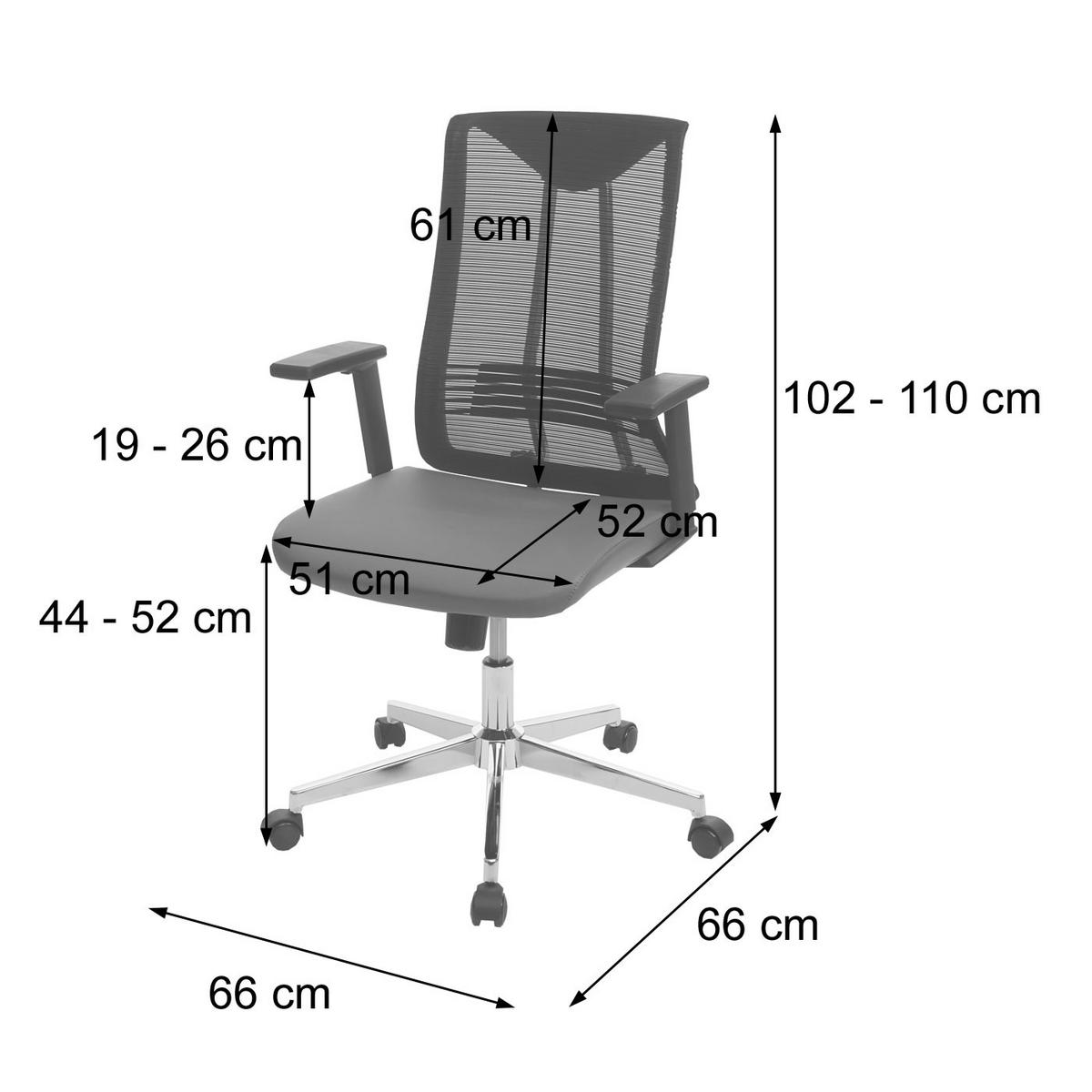 BÜROSTUHL Grau - Grau, Textil (65/110/66cm) - Jamb