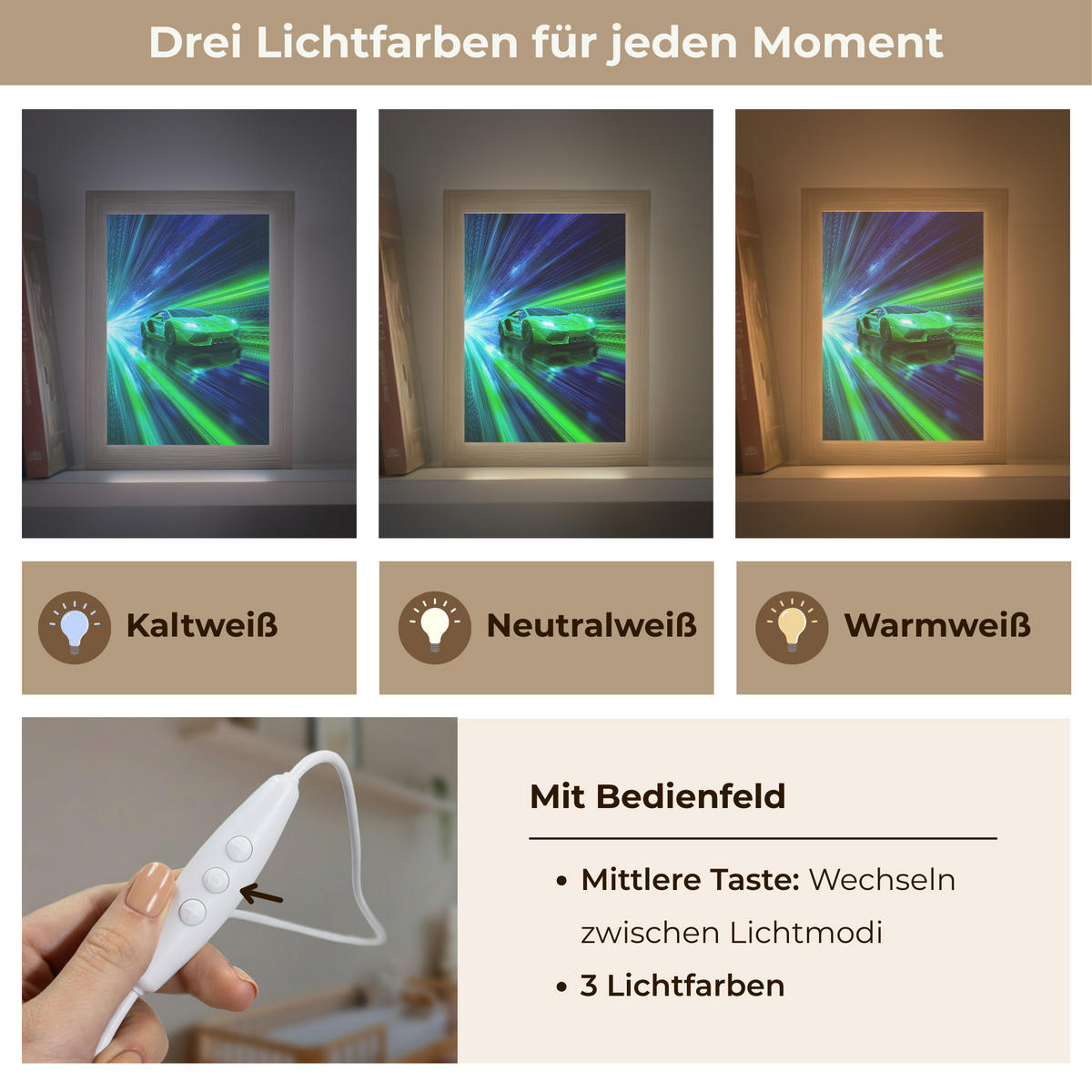 NACHTTISCHLAMPE Geschwindigkeit - Leicht - Sportwagen - Grün 15x20 cm - Grün, Holzwerkstoff (8/15/20cm)