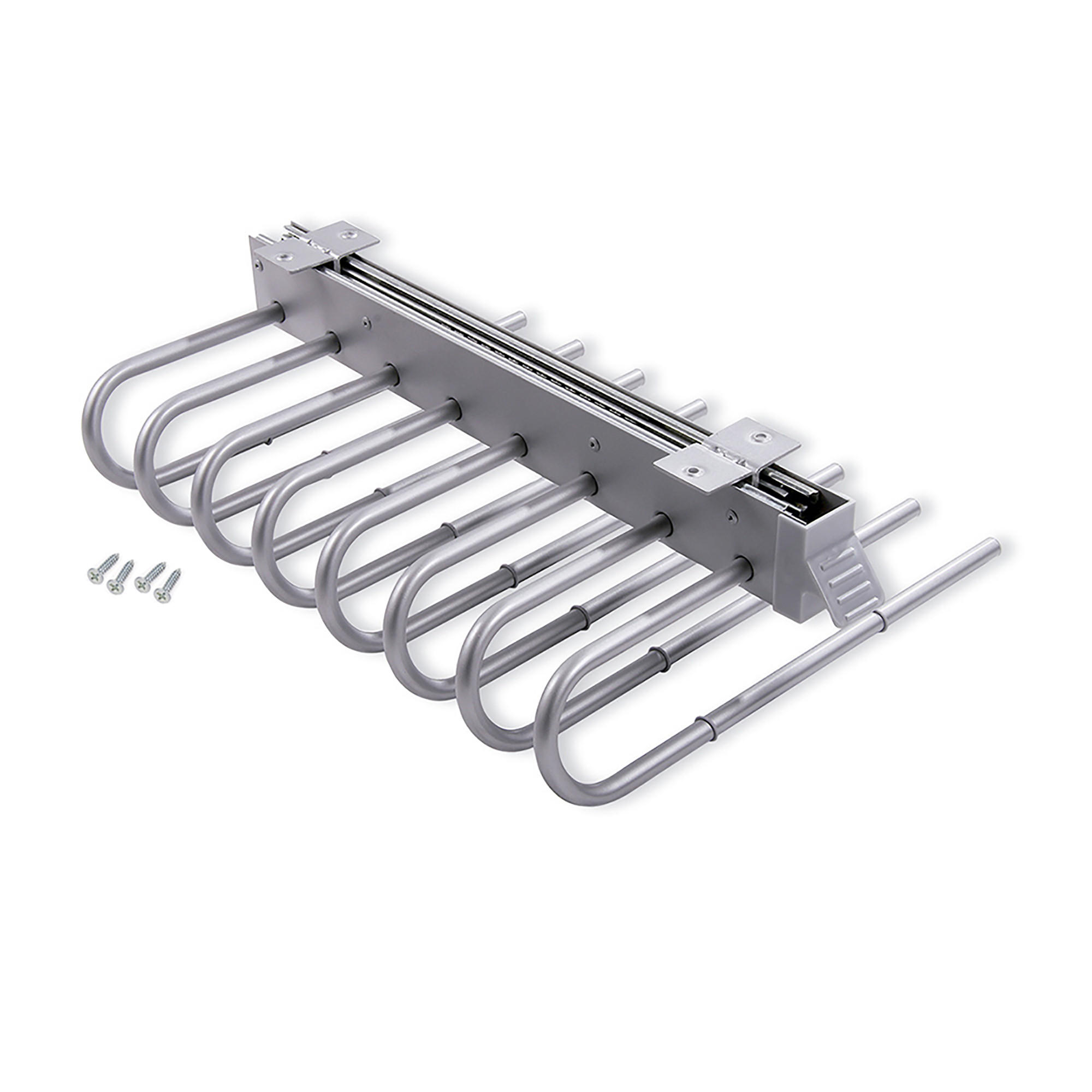 HOSENBÜGEL Ausziehbarer, Links, Grau metallic, Stahl und Kunststoff - Silberfarben, Metall (37/14/52cm) - EMUCA