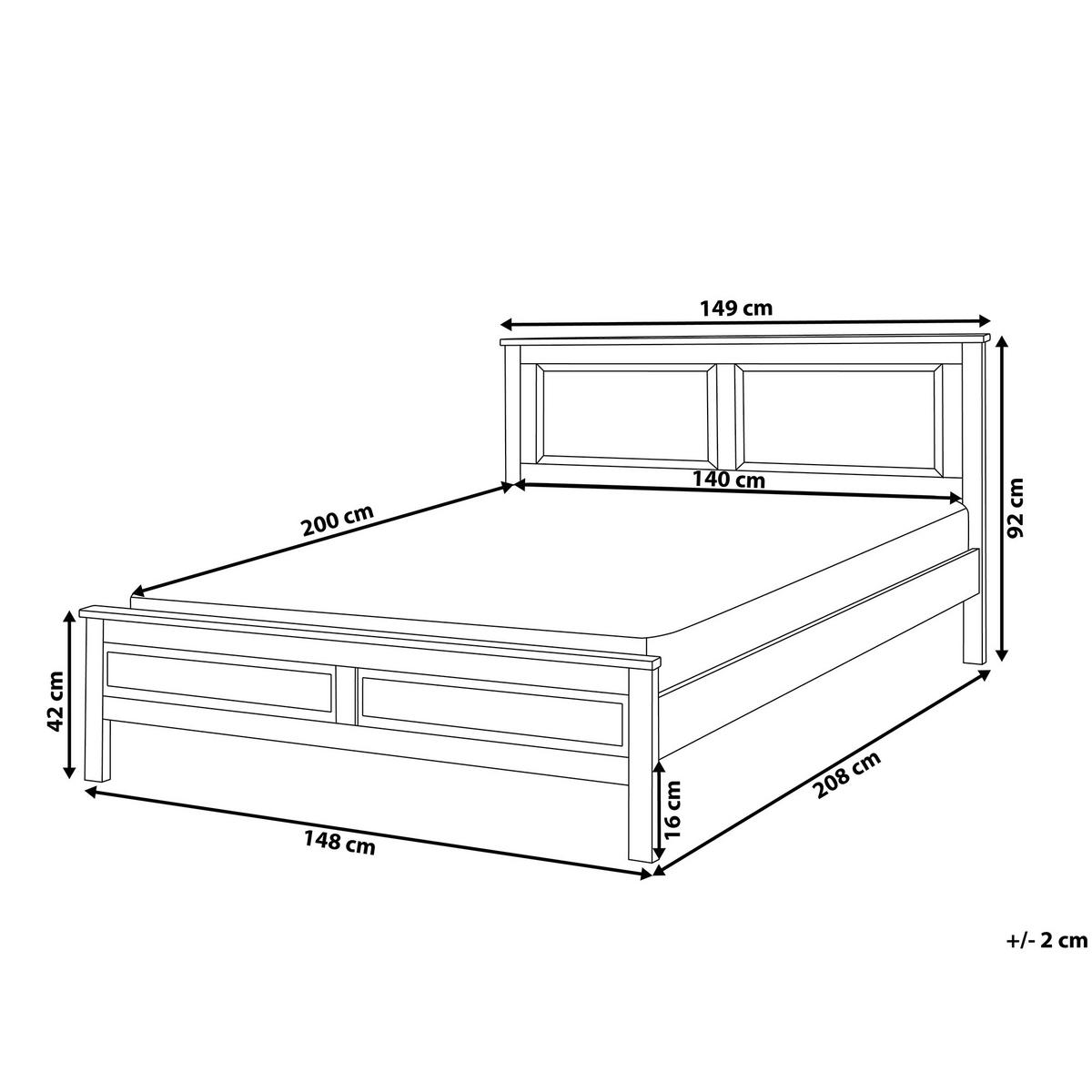 HOLZBETT 140/200cm Weiß Olivet - Weiß, Holz (140/200cm) - Beliani