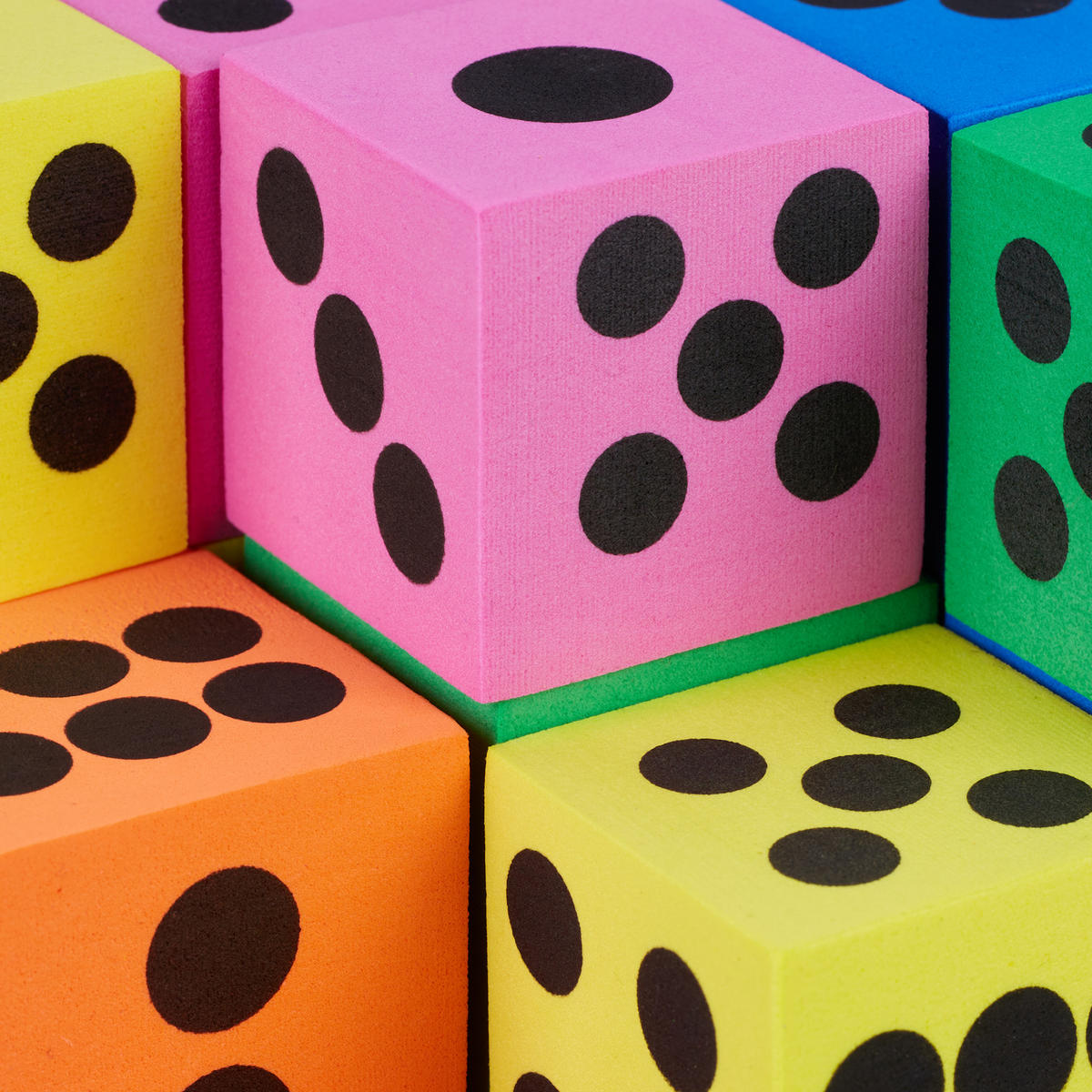 36xFLÜSTERWÜRFEL - Multicolor, Textil (4/4cm) - Relaxdays