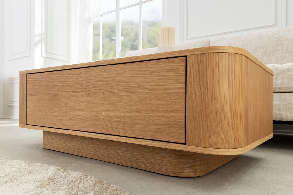 COUCHTISCH VALHALLA WOOD Furnier Natur 100 cm - Braun/Naturfarben, Eichenholz/Holz (60/100/38cm) - riess-ambiente