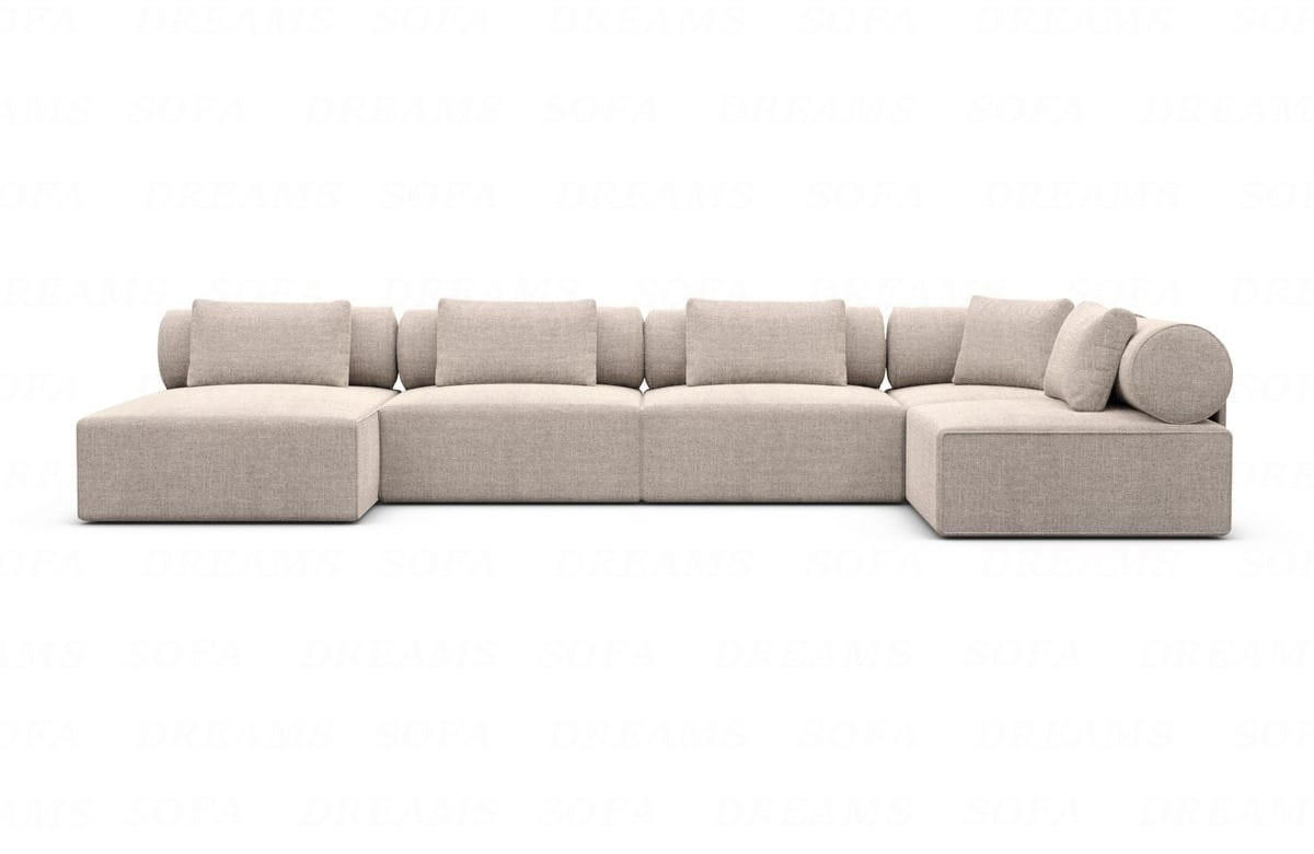 WOHNLANDSCHAFT Cipriani Beige Strukturstoff - Beige, Kunststoff (400/77/200cm)