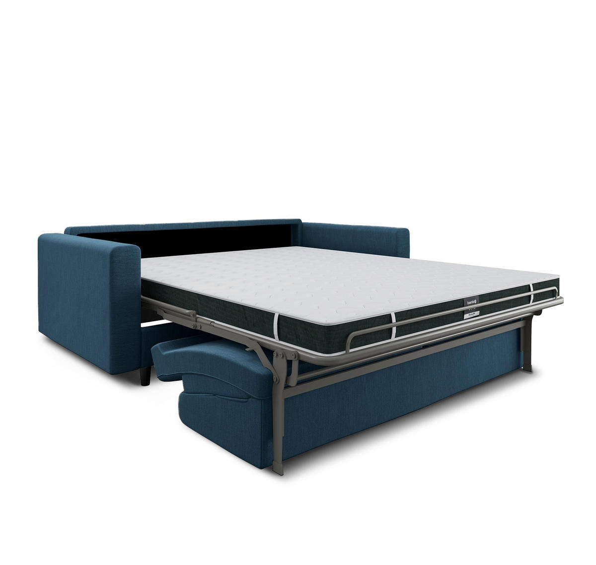 SCHLAFSOFA GERADE Rastergewebe Blaugrau 200cm - Blaugrau, Textil (200/87/100cm) - Sia Home