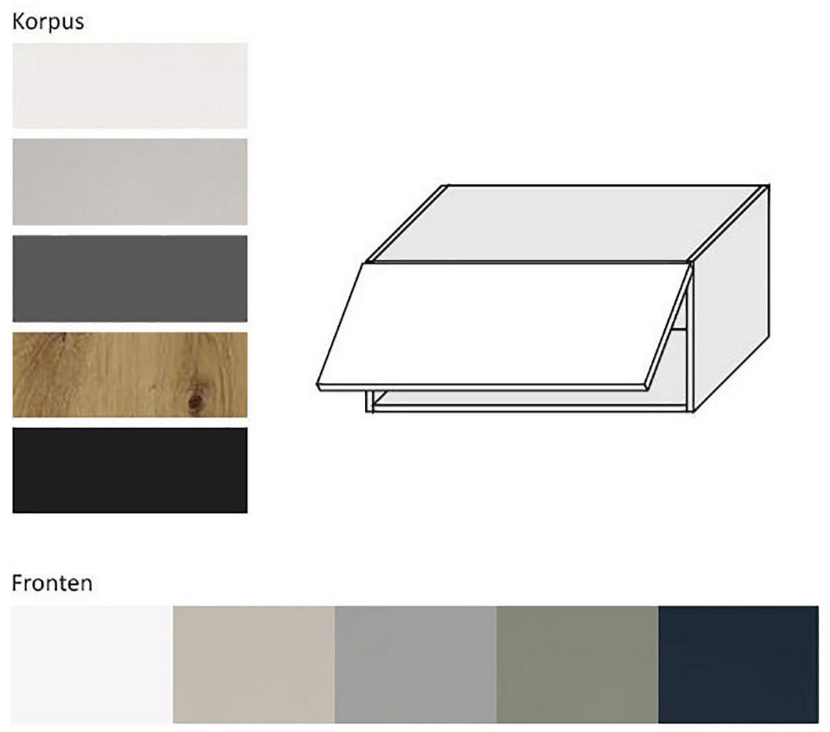 KLAPPHÄNGESCHRANK Salo W4B/80 Lava / Kaschmir Matt 80 / 32,5 / 36cm - mit Blum Aventos Klappenbeschlag - Kaschmir/Dunkelgrau, Holz/Holzwerkstoff (80/36/32.5cm) - Feldmann-Wohnen