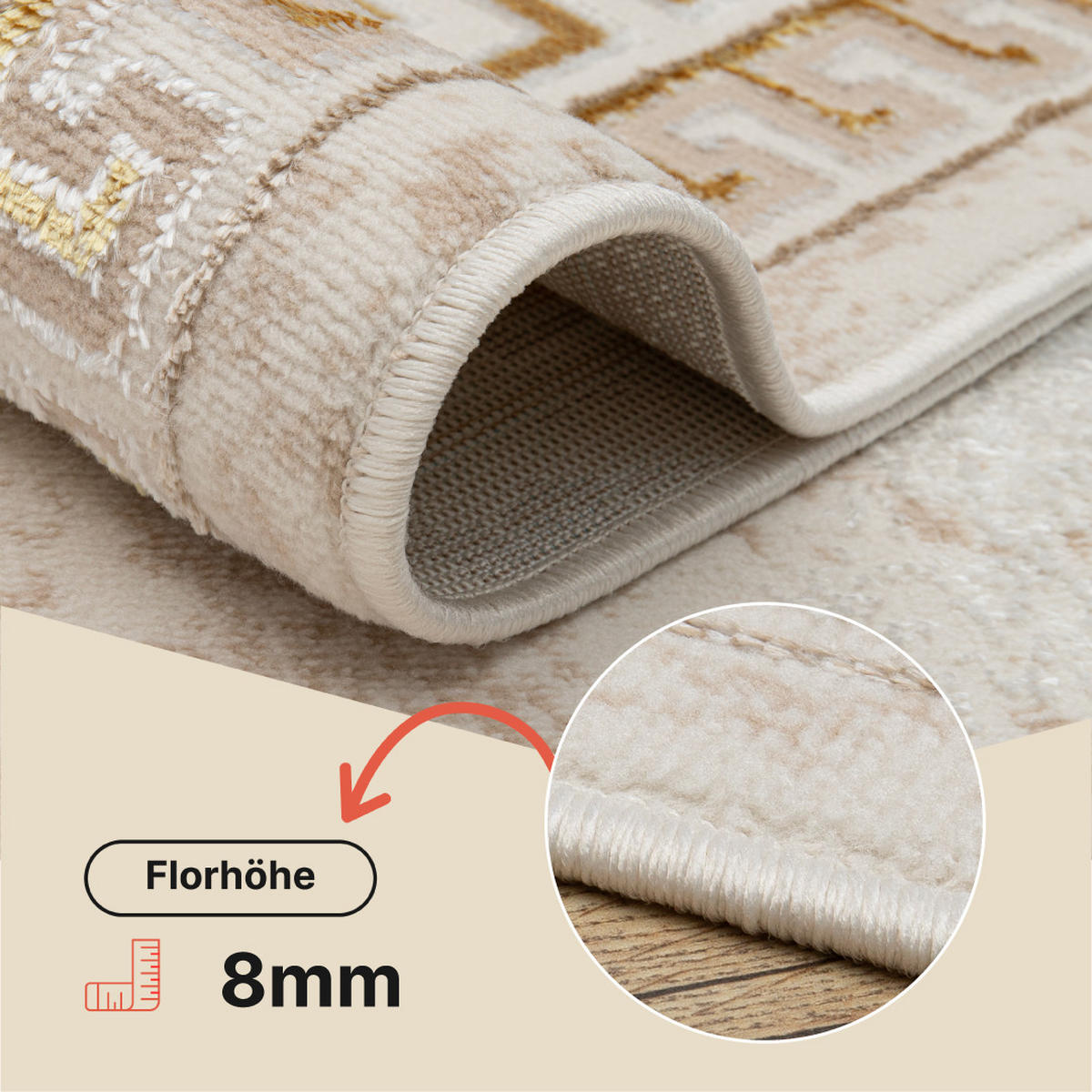 TEPPICH ARES Beige 140/200 cm - Beige, Textil (140/200cm) - Tapiso