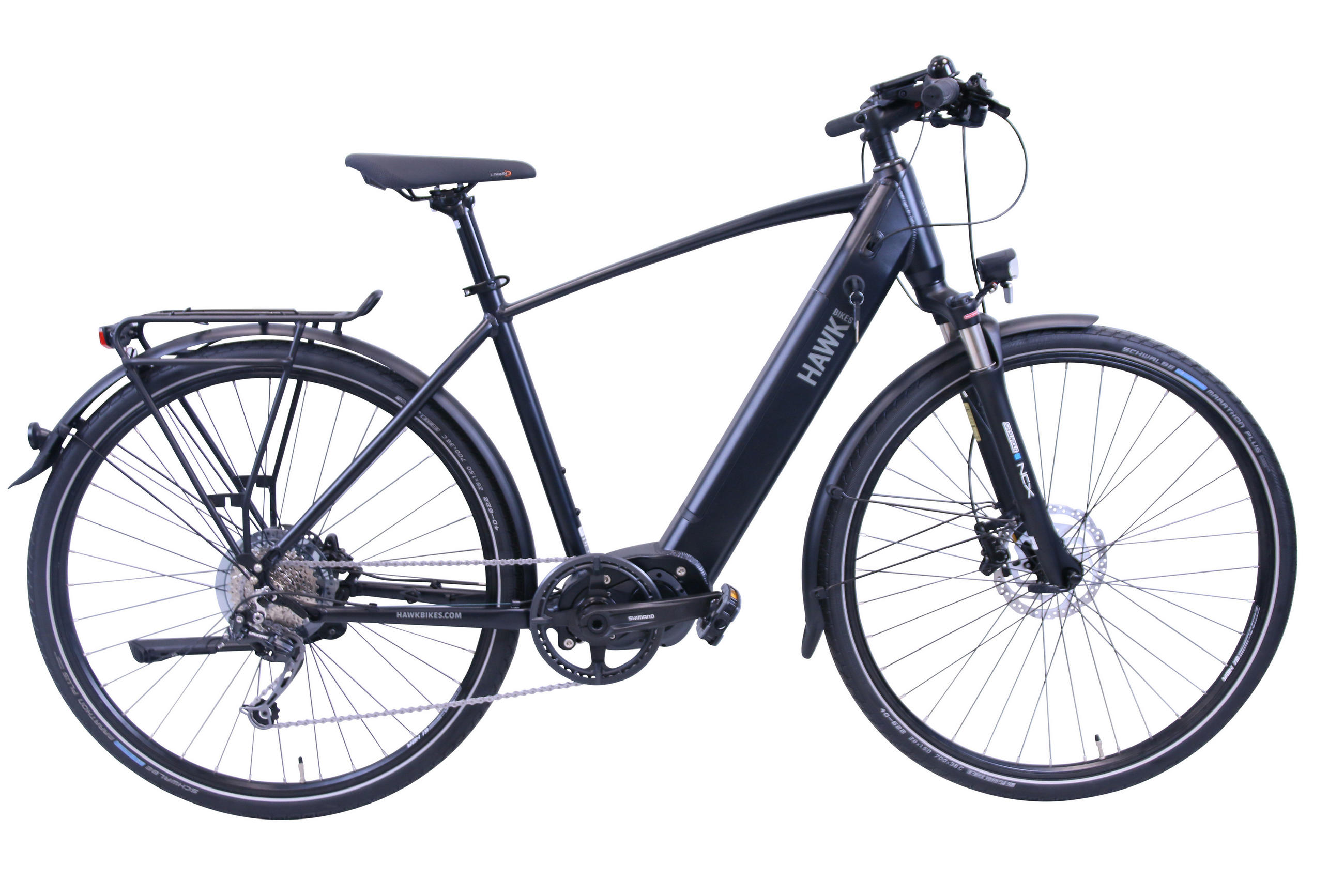 E-CITY Wave E-Bike Integrated Steps Gent 9 Gang 28 Zoll Gr:50cm - Schwarz, Metall (50cm) - Hawk Bikes