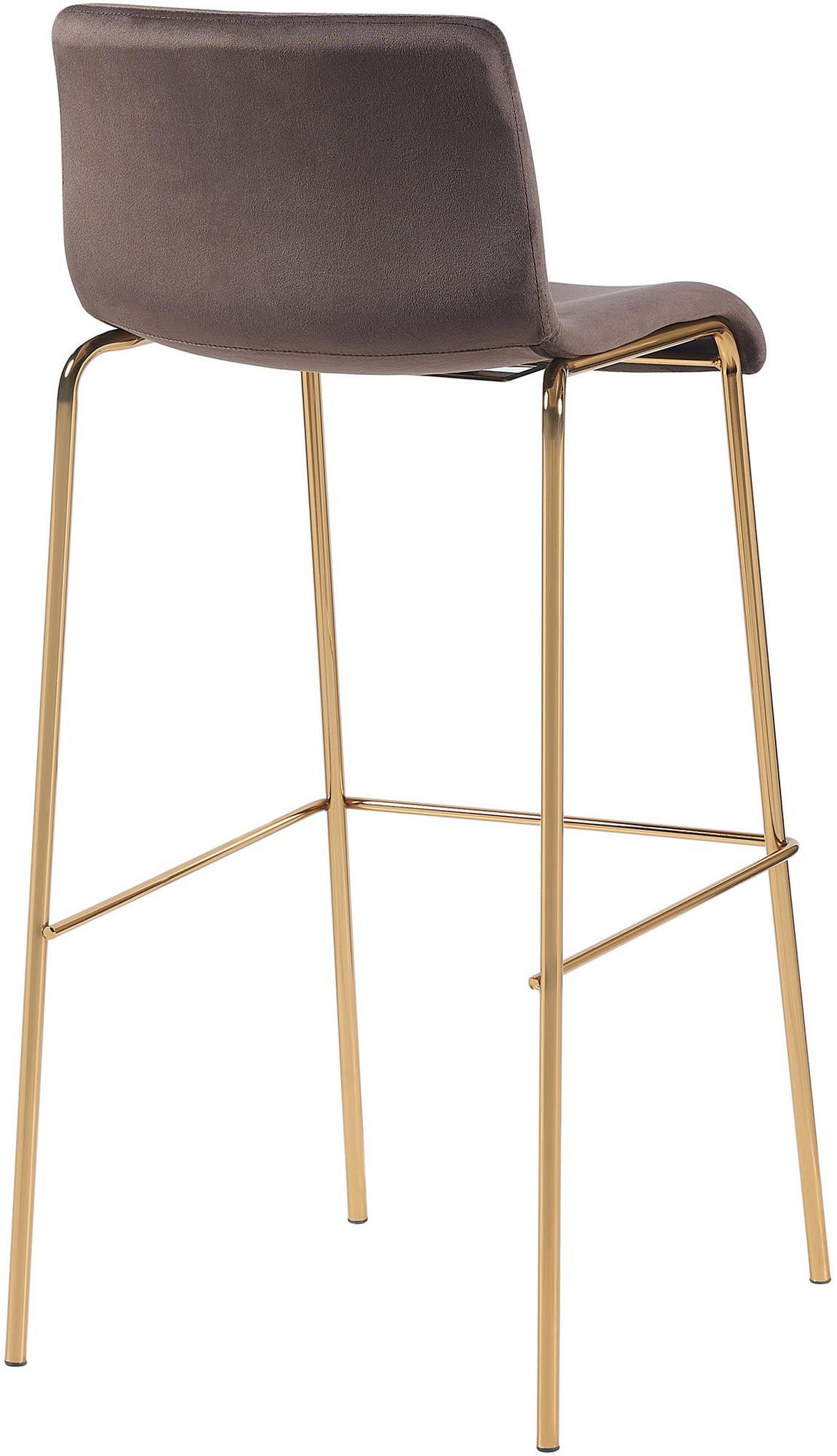 BARHOCKER Samt Braun - Goldfarben/Braun, Textil/Metall (43/100/48cm) - CLP