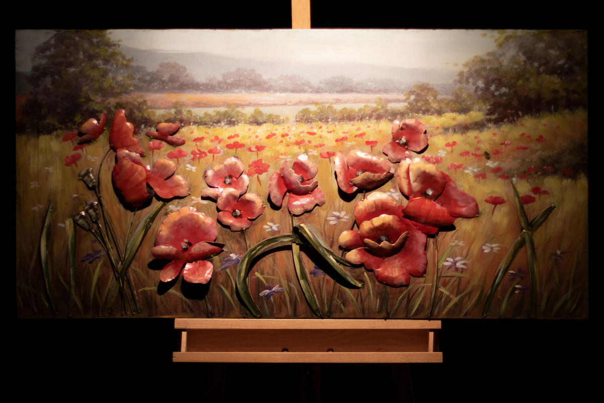METALLBILD Rot 120/60 cm - Rot/Grün, Metall (5/60cm) - KUNSTLOFT
