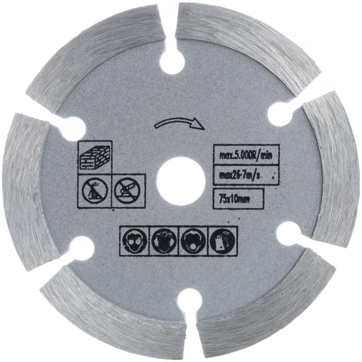 DIAMANTTRENNSCHEIBE Segmentiert - 75 mm, Bohrung 10 mm, 1,2 mm, lasergeschweißt, Trocken, für Baustoffe, Winkelschleifer 12 V - Multicolor, Kunststoff/Metall (10/10/10cm)