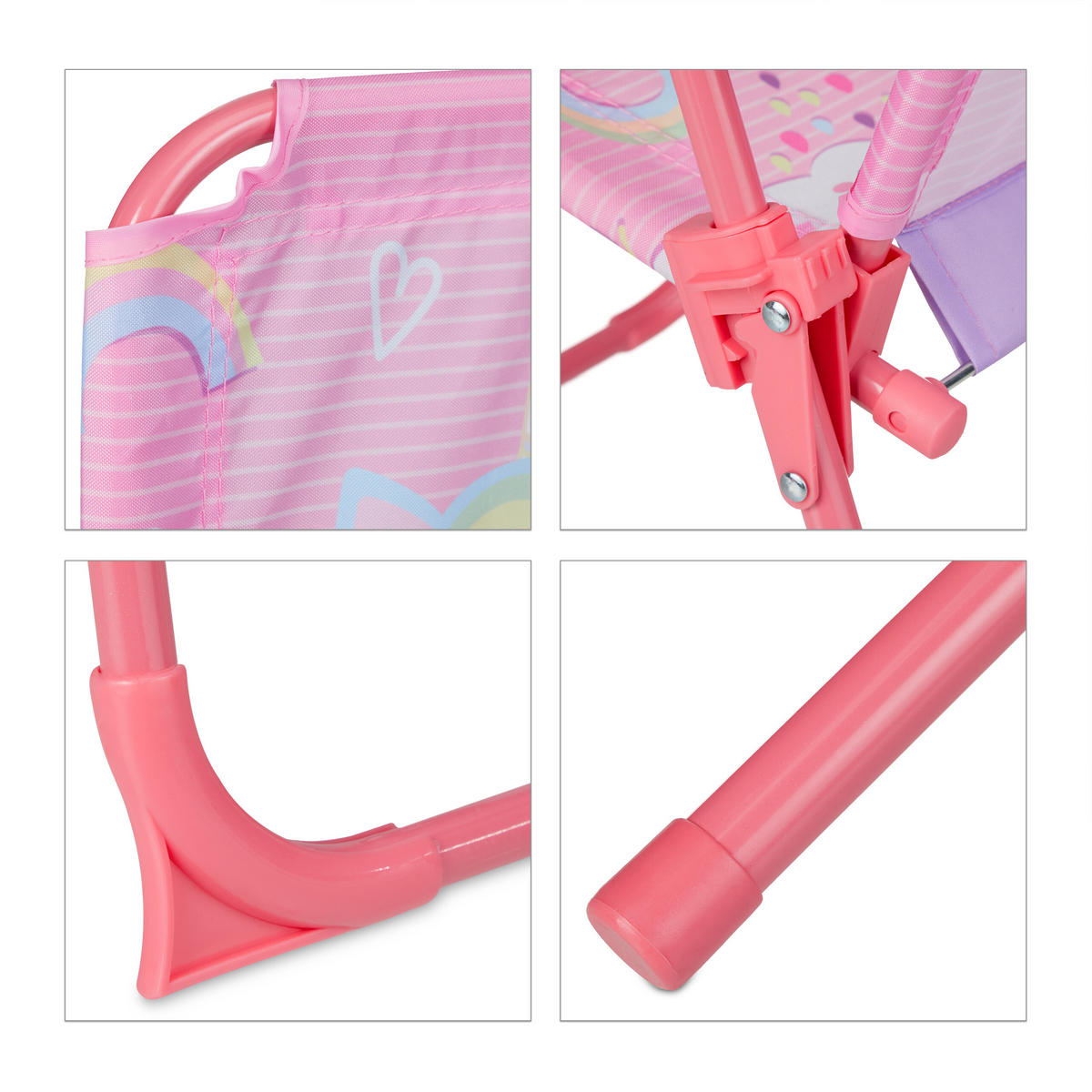 CAMPING-KINDERSITZGRUPPE - Multicolor, Kunststoff/Textil - Relaxdays
