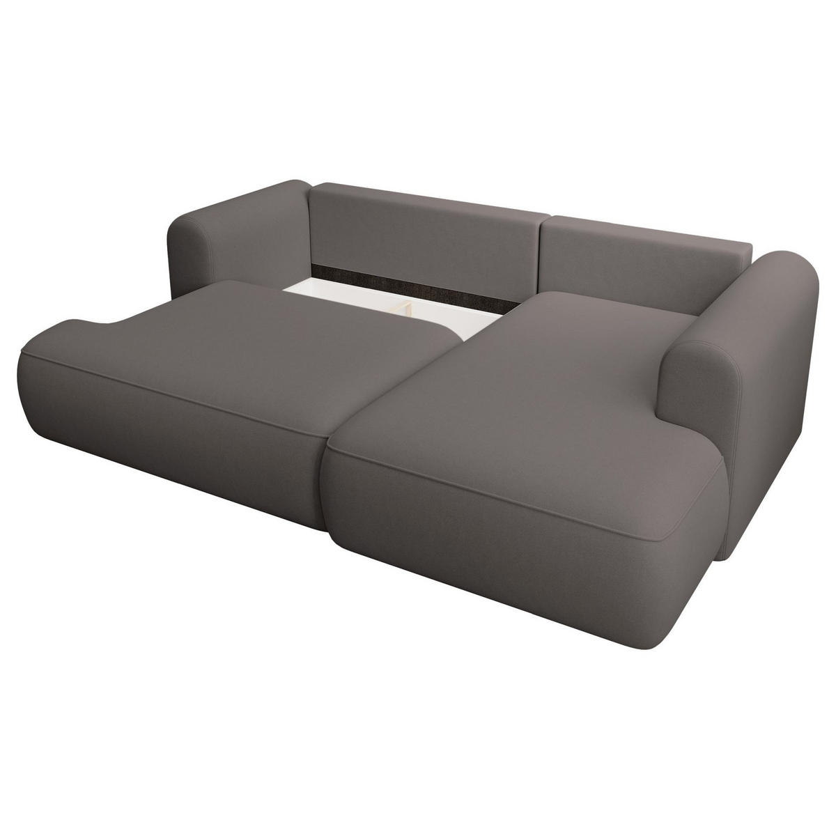 ECKSCHLAFSOFA Ovo Mini Dunkelgrau Easy-Clean-Samtbezug - Dunkelgrau/Schwarz, Kunststoff/Textil (238/156cm) - Selsey