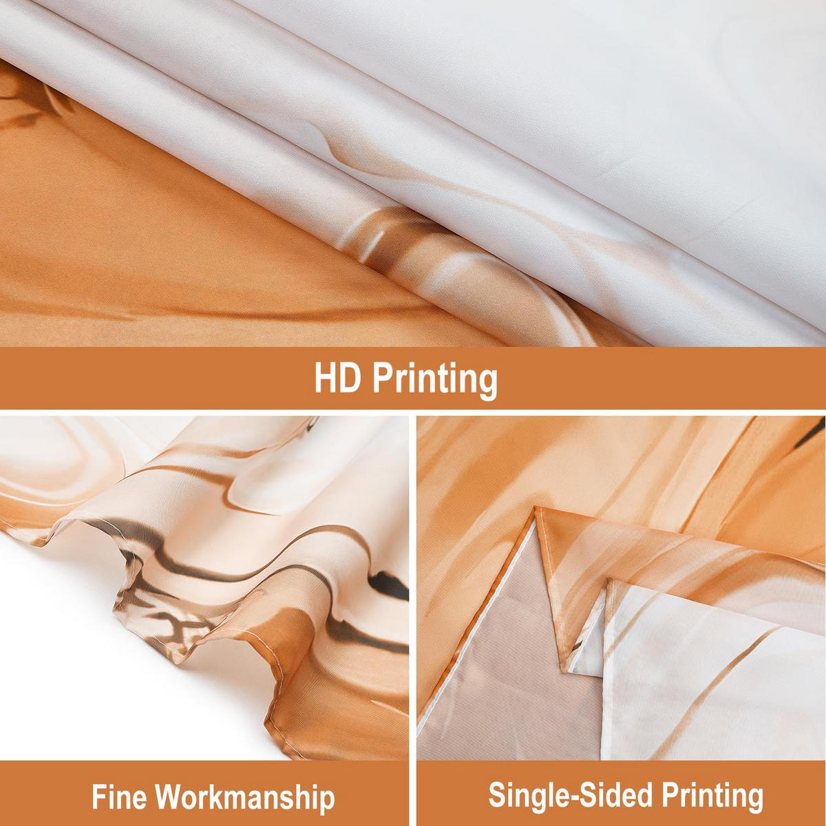 DUSCHVORHANG Aquarell Marmor 180 x 180 cm - Orange, Textil (180/180cm) - Kaket