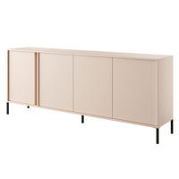 SIDEBOARD Dast beige 203 / 39,5 / 81cm - Beige/Schwarz, Holz/Holzwerkstoff (203/81/39.5cm) - Feldmann-Wohnen