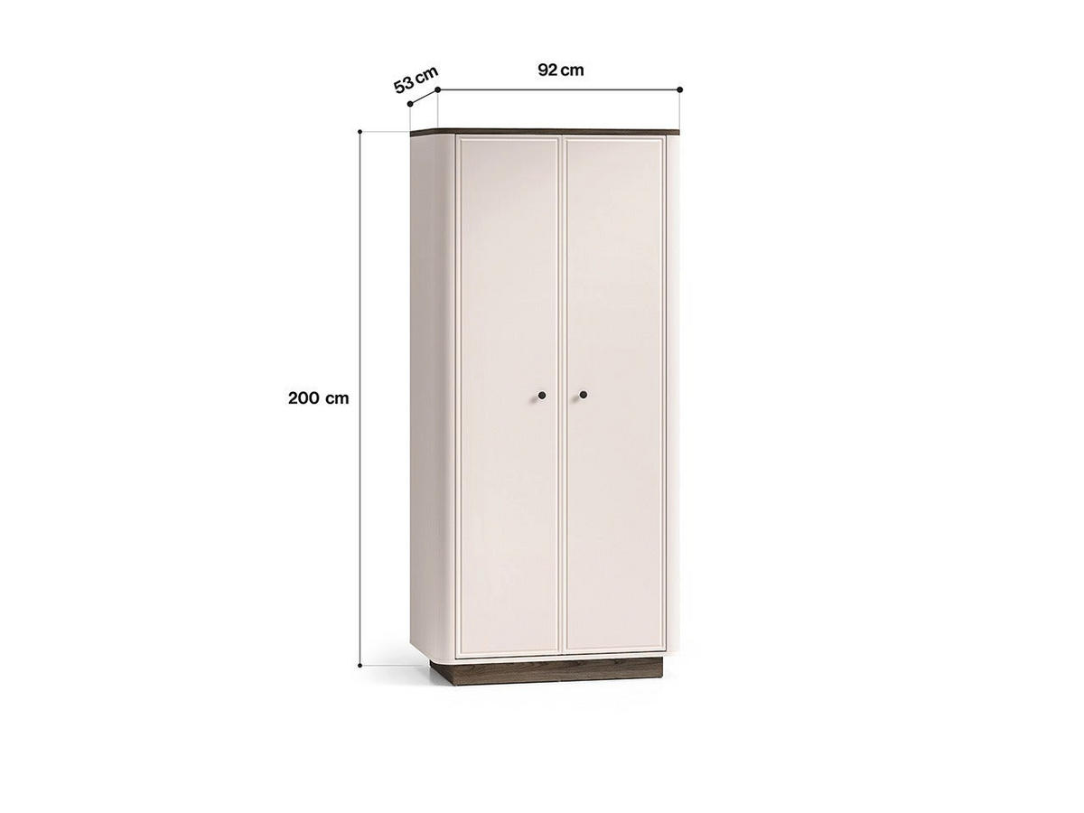 KLEIDERSCHRANK – 92 cm – Vilavio – Kaschmir / Eichefarben - Kaschmir/Eichefarben, Holzwerkstoff (92/200/53cm) - hi-markt
