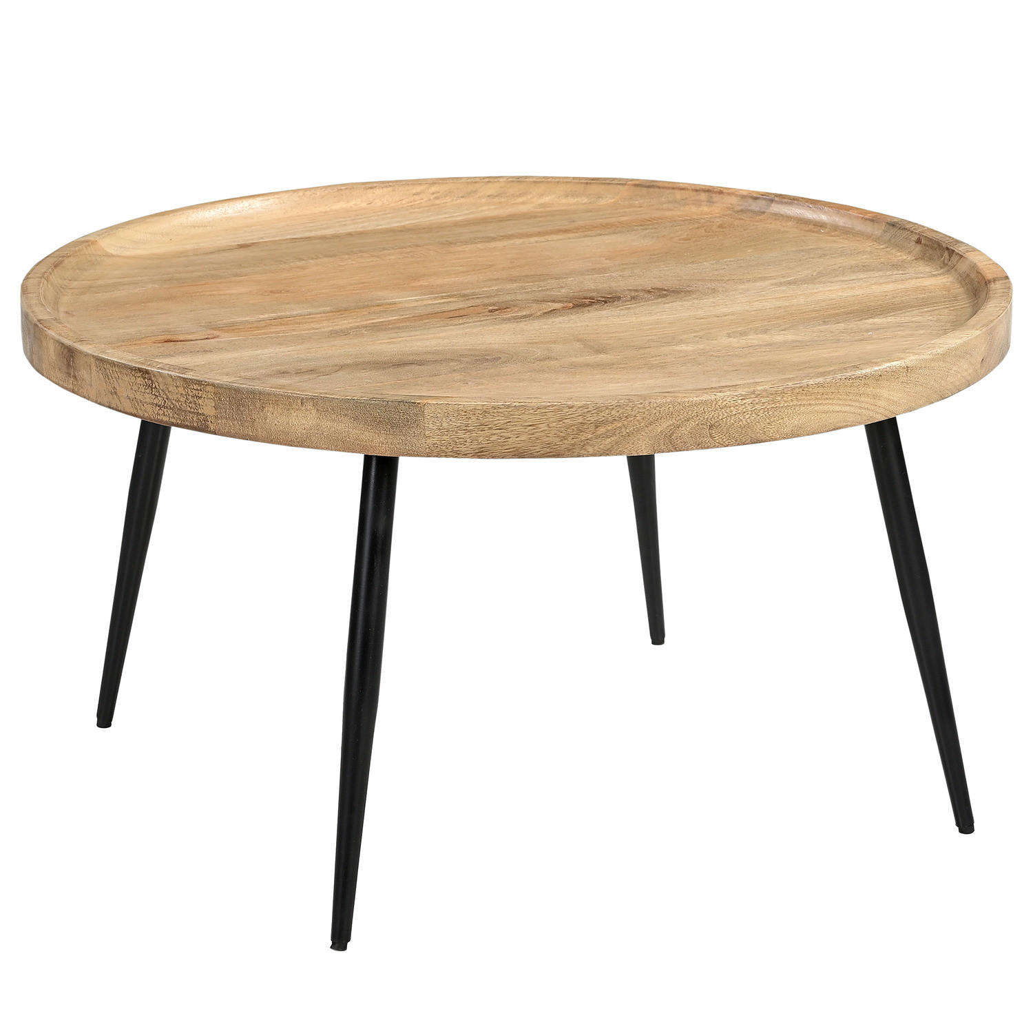 COUCHTISCH - Mango / Schwarz - Schwarz/Naturfarben, Holz (75/75/51cm) - home24