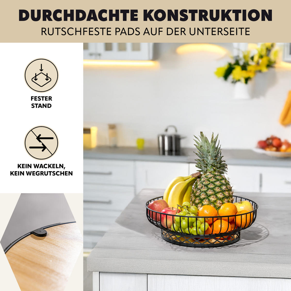 OBSTSCHALE, schwarz - Schwarz, Metall (10.5cm) - bremermann