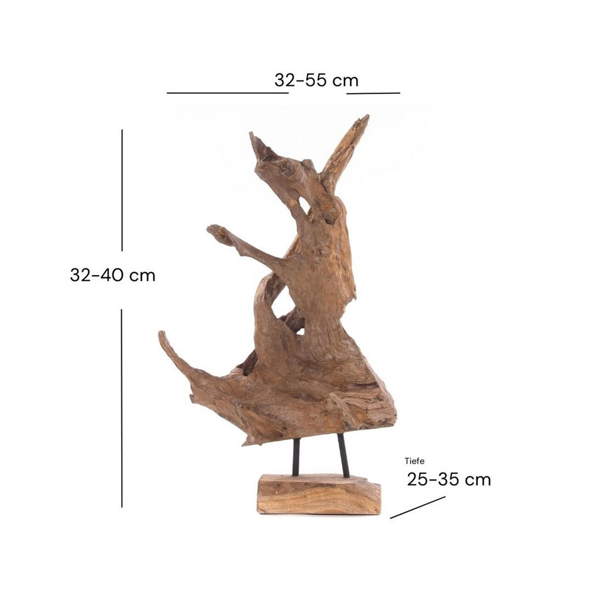 SKULPTUR ROOTS 40 Wurzel Treibholz Unikat naturfarben - Naturfarben, Holz (45/36/30cm) - DESIGN DELIGHTS