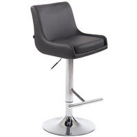 BARHOCKER Cludo, Gestell Metall in Chromoptik, Kunstleder Grau - Chromfarben/Grau, Kunststoff/Textil (43/100/50cm) - TPFLiving