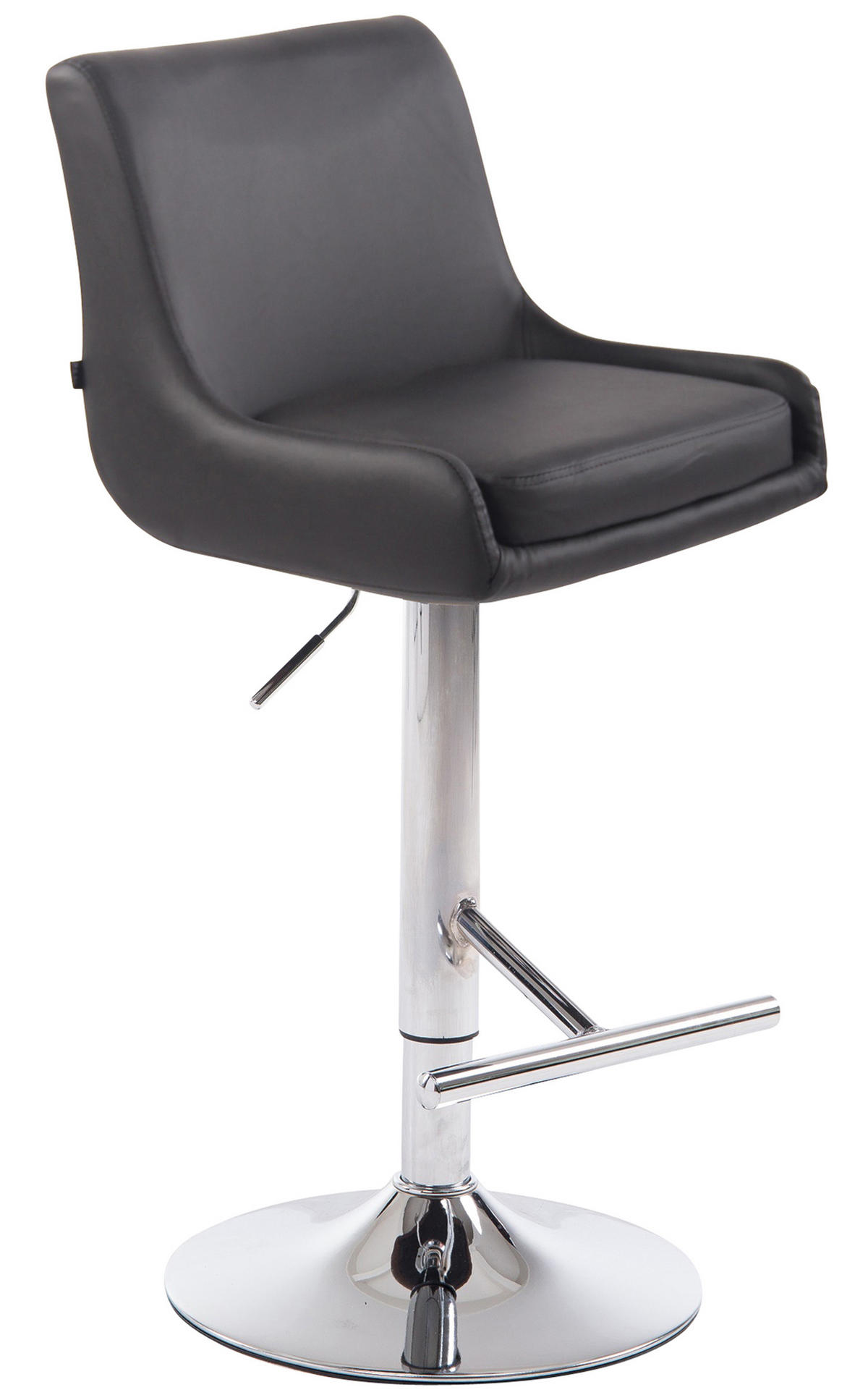 BARHOCKER Cludo, Gestell Metall in Chromoptik, Kunstleder Grau - Chromfarben/Grau, Kunststoff/Textil (43/100/50cm) - TPFLiving