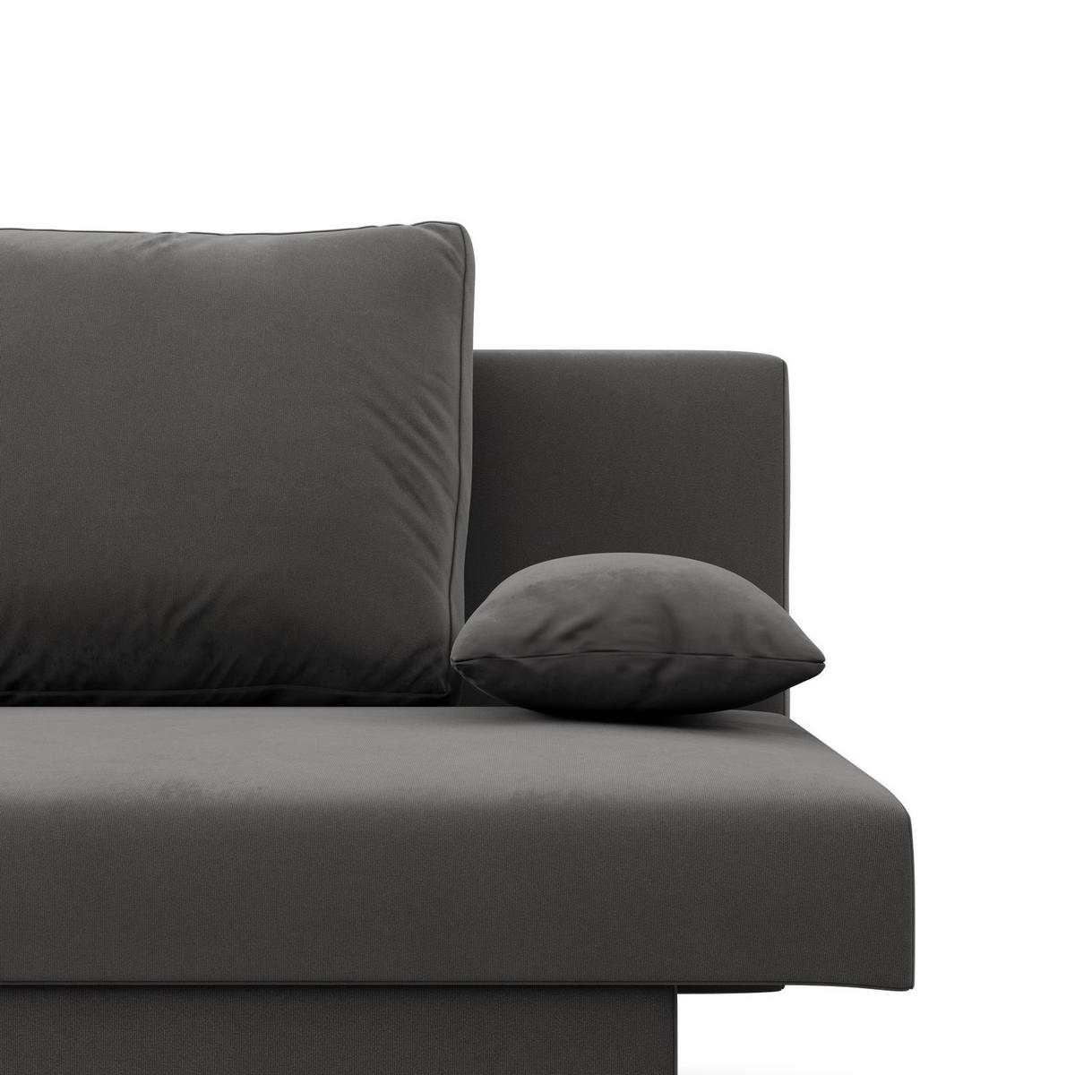 SOFA 3-SITZER MIT SCHLAFFUNKTION NOLA Grau - Grau, Textil (86/85/191cm) - Mebligo