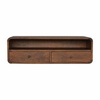 WANDKONSOLE mit 2 Schubladen - Messingfarben/Braun, Holz/Metall (80/25/32cm) - Artisan Furniture