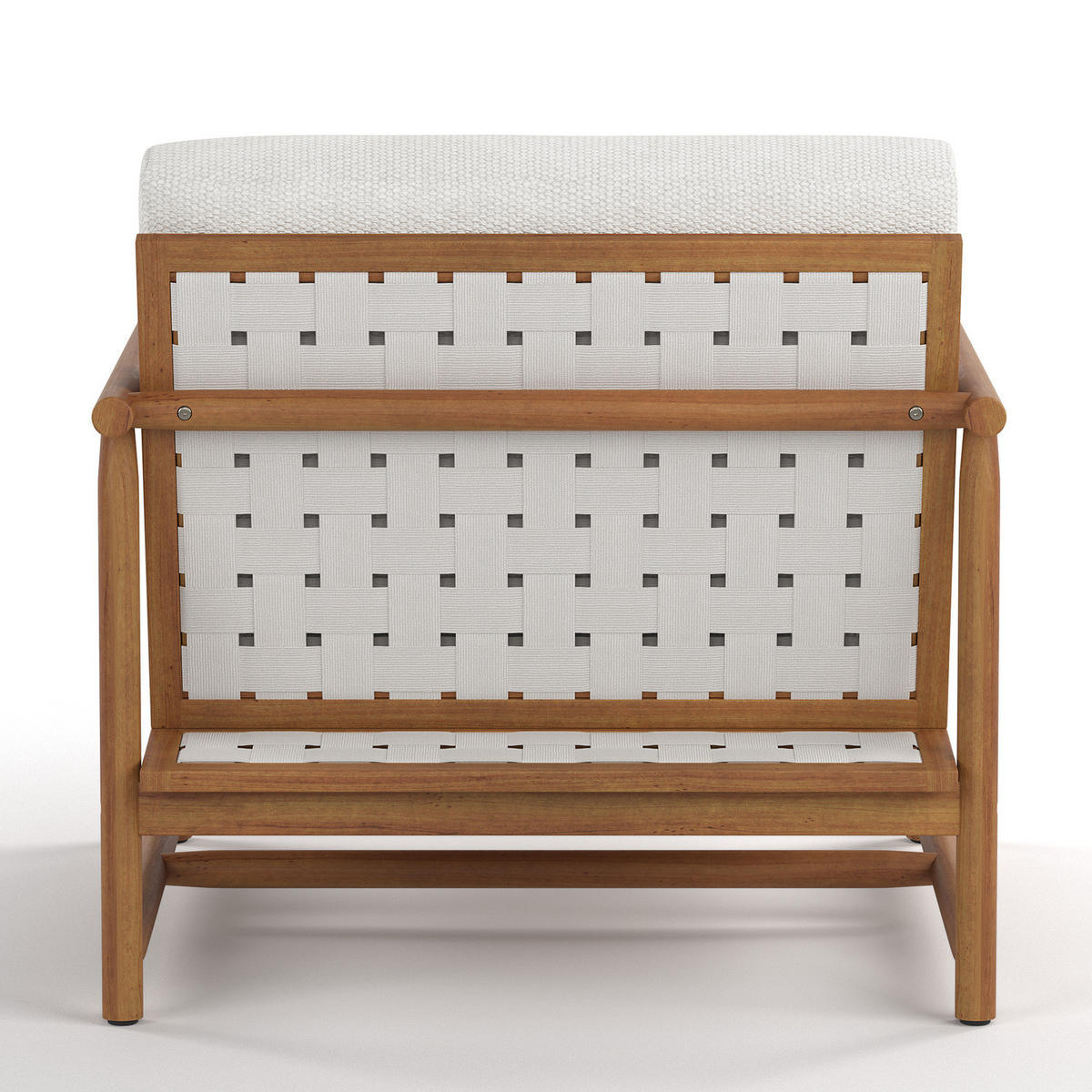 LOUNGEGRUPPE - 4-teilig - Akazie massiv / Webstoff - Akazie Braun / Creme - Creme/Akaziefarben, Holz/Kunststoff - home24
