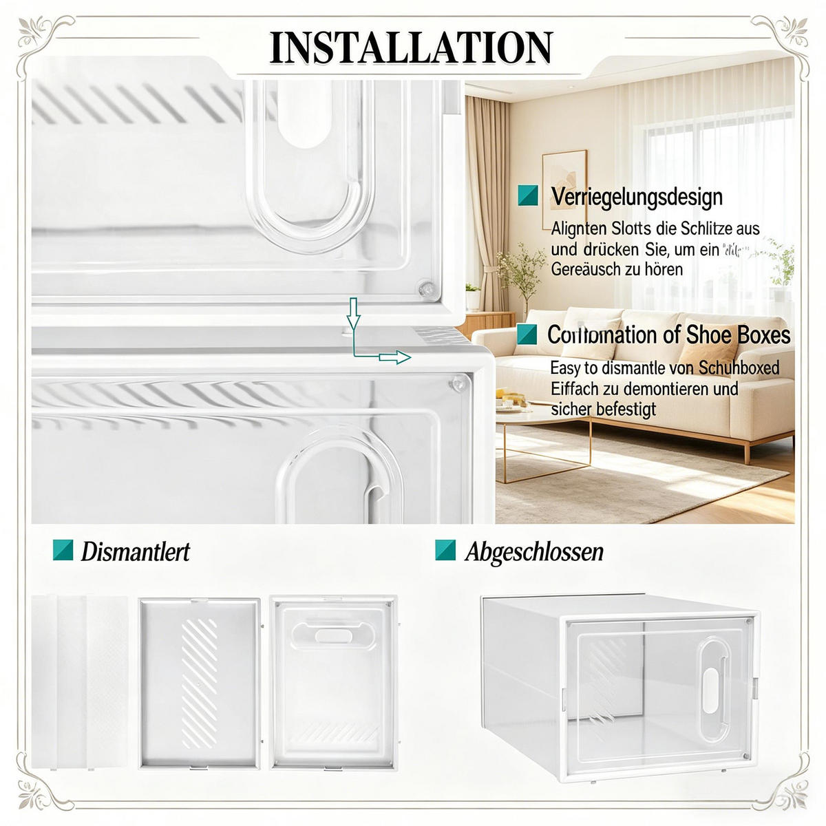 AUFBEWAHRUNGSBOXEN Transparent Weiß 12er-Set 50/35,5/111,5 cm - Transparent, Kunststoff (50/111.5/35.5cm) - PANGIVO