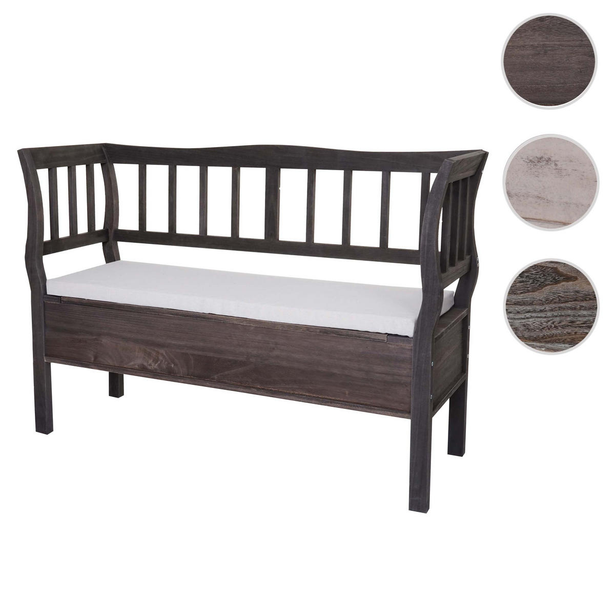 SITZBANK STAUFACH SHABBY-LOOK Grau, Braun - Braun/Grau, Holz (119/85/40cm) - MCW