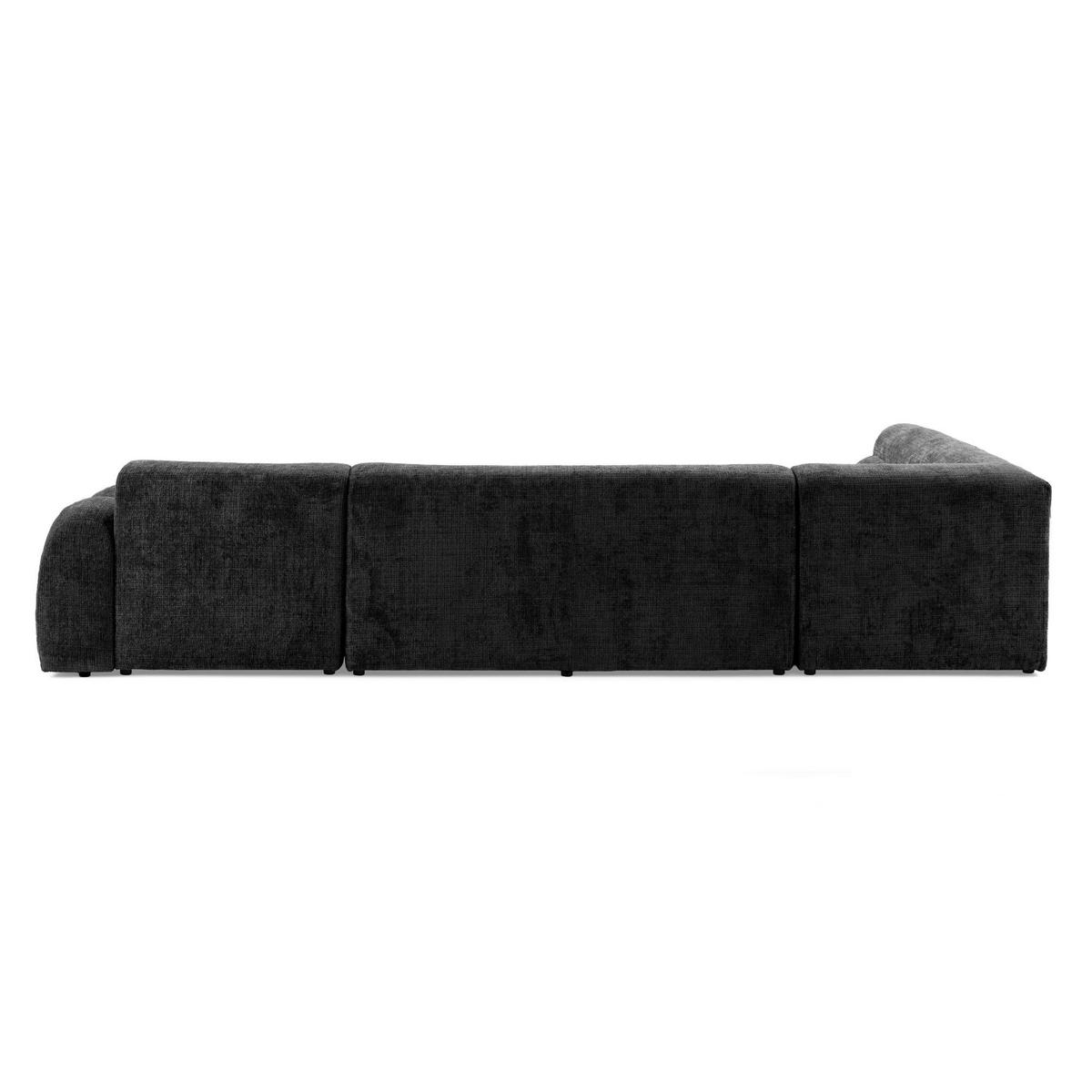 6-SITZER modulares Wohnlandschaft U XXL VEER SET 4 Links, 368 x 190 cm, Chenille Webstoff Anthrazit - Anthrazit/Schwarz, Holz/Kunststoff (368/75/190cm) - Muffo