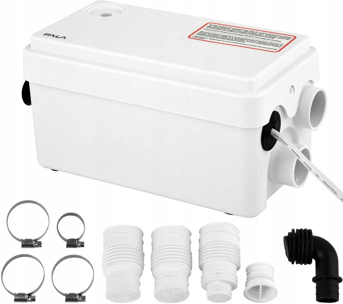 WC HEBEANLAGE Fäkalienpumpe Dusche Waschbecken ohne Zerkleinerer 250W - Weiß, Kunststoff (16/16/30cm) - TRIZERATOP