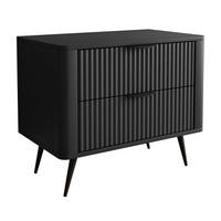 NACHTTISCH SCARLETT 2S MIT SCHUBLADEN SCHWARZ - Schwarz, Holzwerkstoff (63/55/38cm) - Lookway