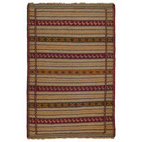 HANDWEBTEPPICH Kelim Kordi Mehrfarbig 150/97 cm Schurwolle - Multicolor, Textil (97/150cm) - Looma