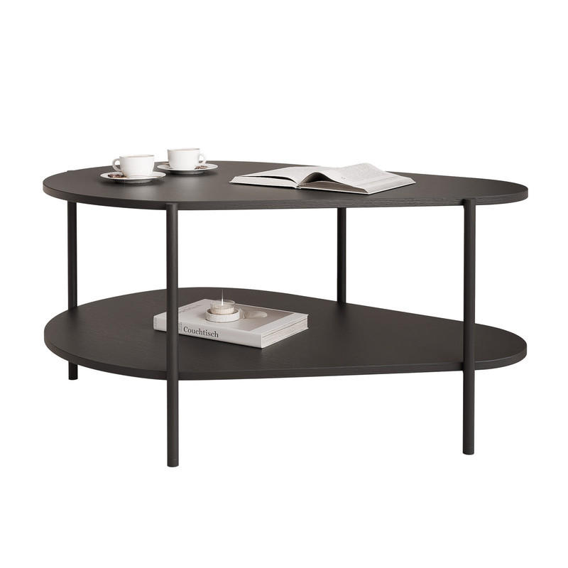 COUCHTISCH LORIEN 90/65/45 cm Rechteckig, Schwarz - Schwarz, Holzwerkstoff/Metall (65/90/45cm) - Idohome