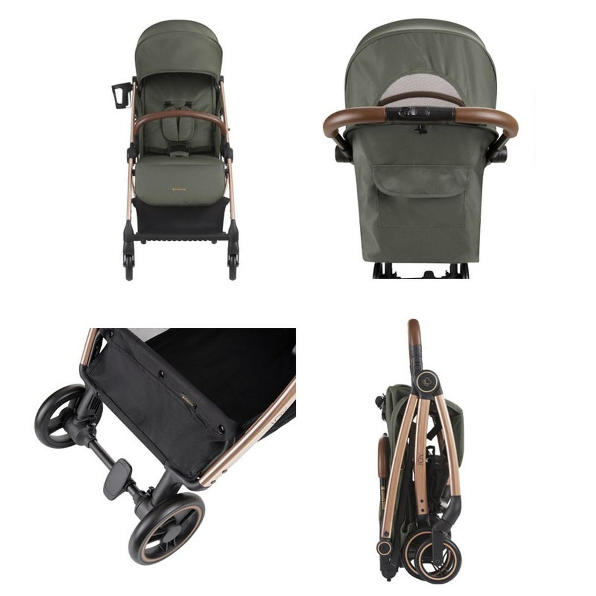 BUGGY Joy grün bis 22 kg, Rückenlehne verstellbar, faltbar - Waldgrün, Metall (68/46/105cm) - Kikka boo