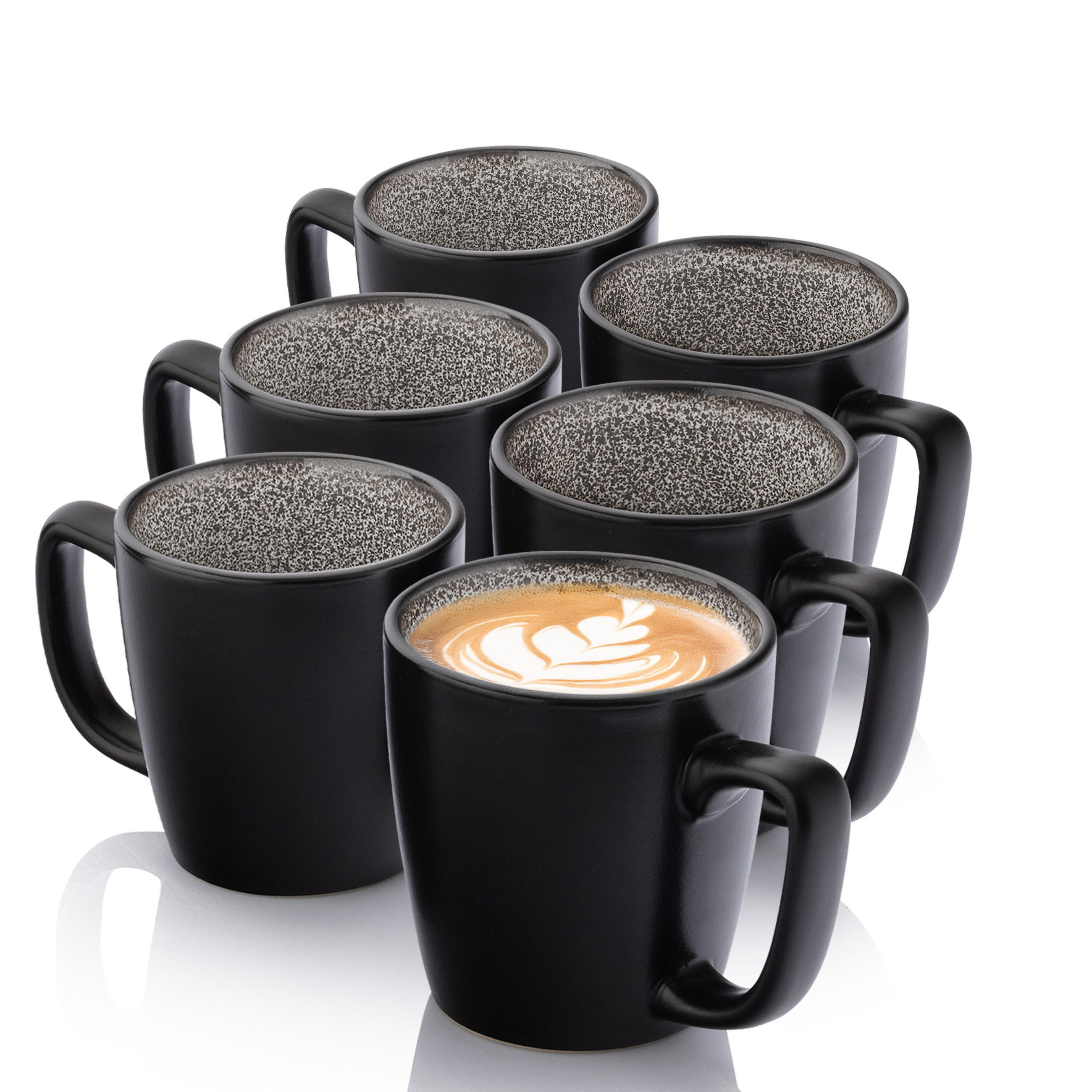 KAFFEEBECHER SET LUXOR - 6 teilig aus Steingut - Braun, Stein (0.36L) - Sänger