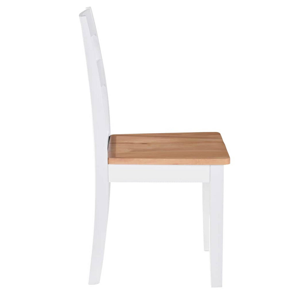 ESSZIMMERSTÜHLE 4Er Set Weiss Massivholz Gummibaum - Weiß, Holz (48/89/40.5cm) - vidaXL
