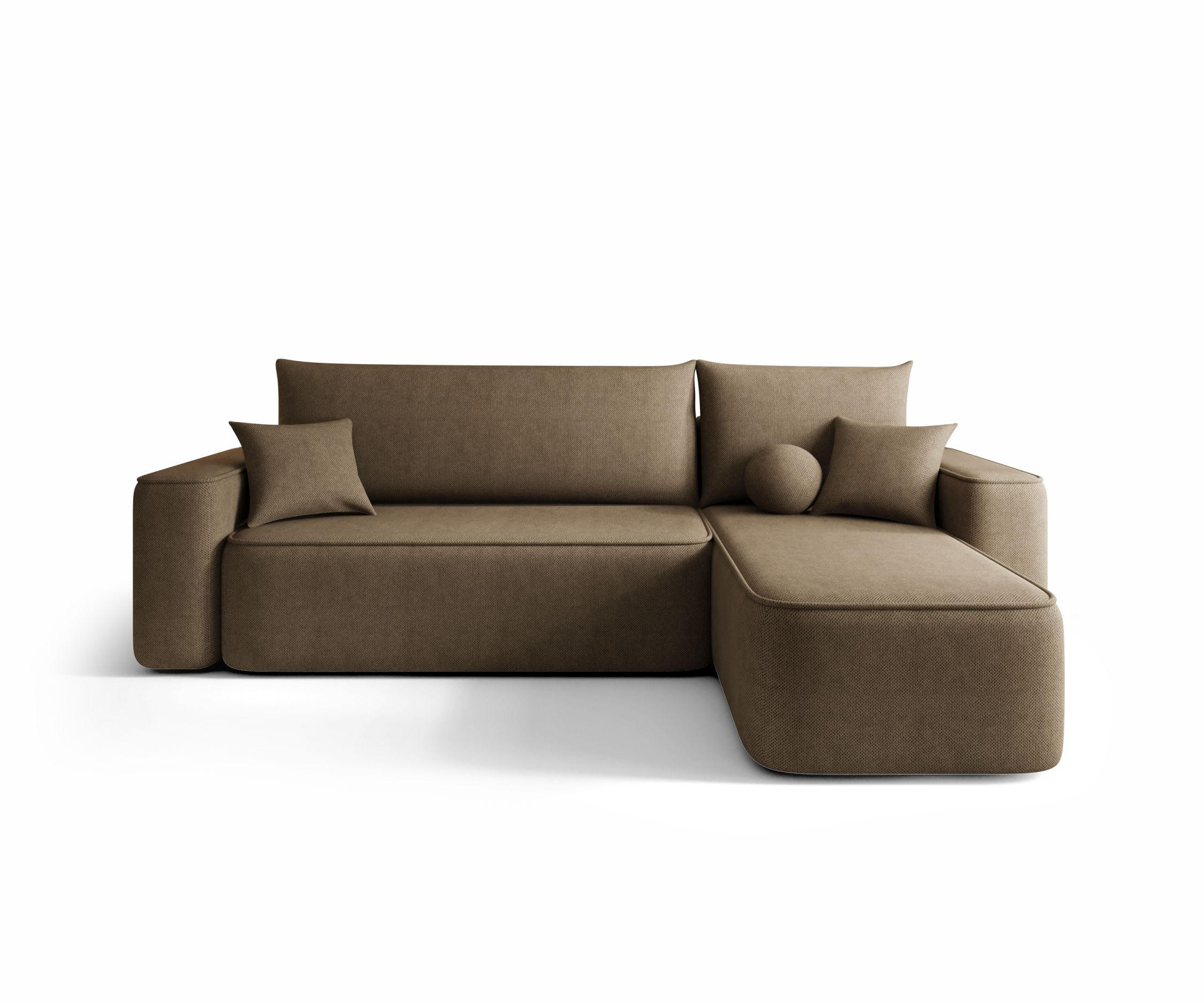 ECKSOFA mit Schlaffunktion SENNO Curio 20 Rechts - Braun, Textil (250/150cm) - Bedante