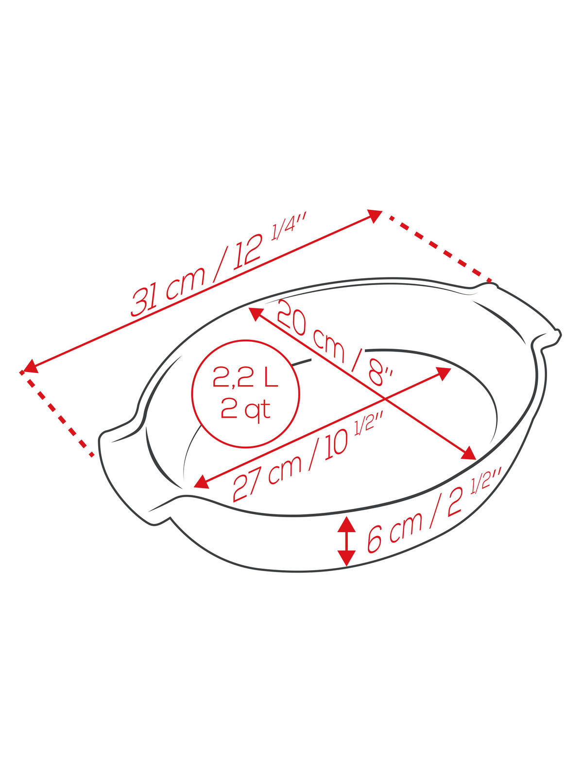 AUFLAUFFORM Keramik Appolia 31cm Oval Schiefergrau Spülmaschinenfest - Grau, Keramik (21.5/31/7cm) - PEUGEOT
