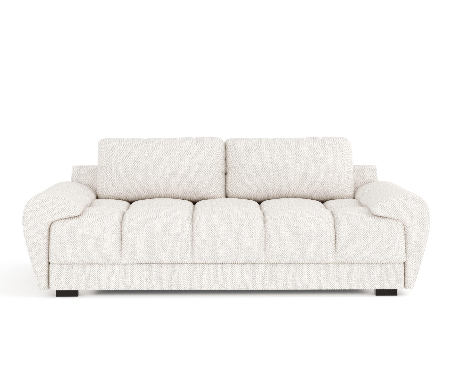 3-SITZER SOFA Peebles Creme Chenille-Stoff - Creme/Schwarz, Holz/Holzwerkstoff (244/90/101cm) - Maison de Reve