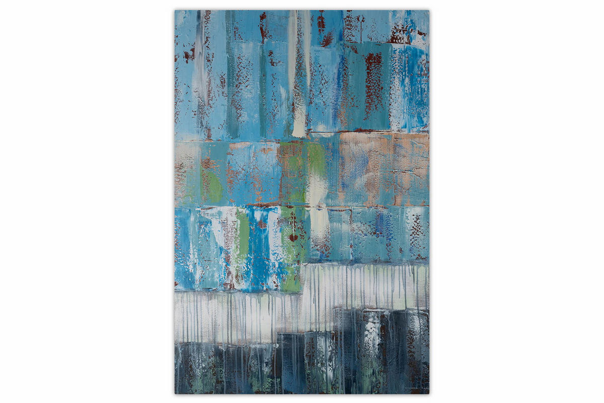 ÖLGEMÄLDE 80/120 cm - Türkis/Blau, Holz/Textil (2/120cm) - KUNSTLOFT