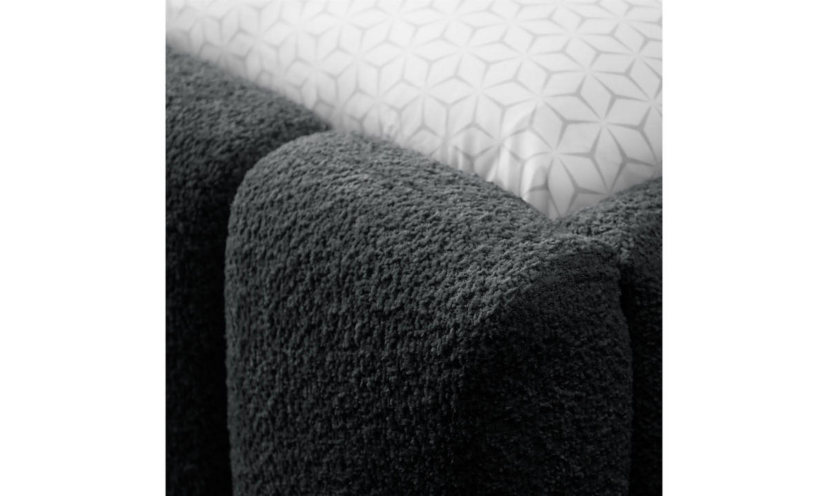 POLSTERBETT ELENA 140x200 cm Schwarz (Anthology 19), 34 Holzlatten, Kopfteil 108 cm - Schwarz, Textil (140/200cm) - Lookway