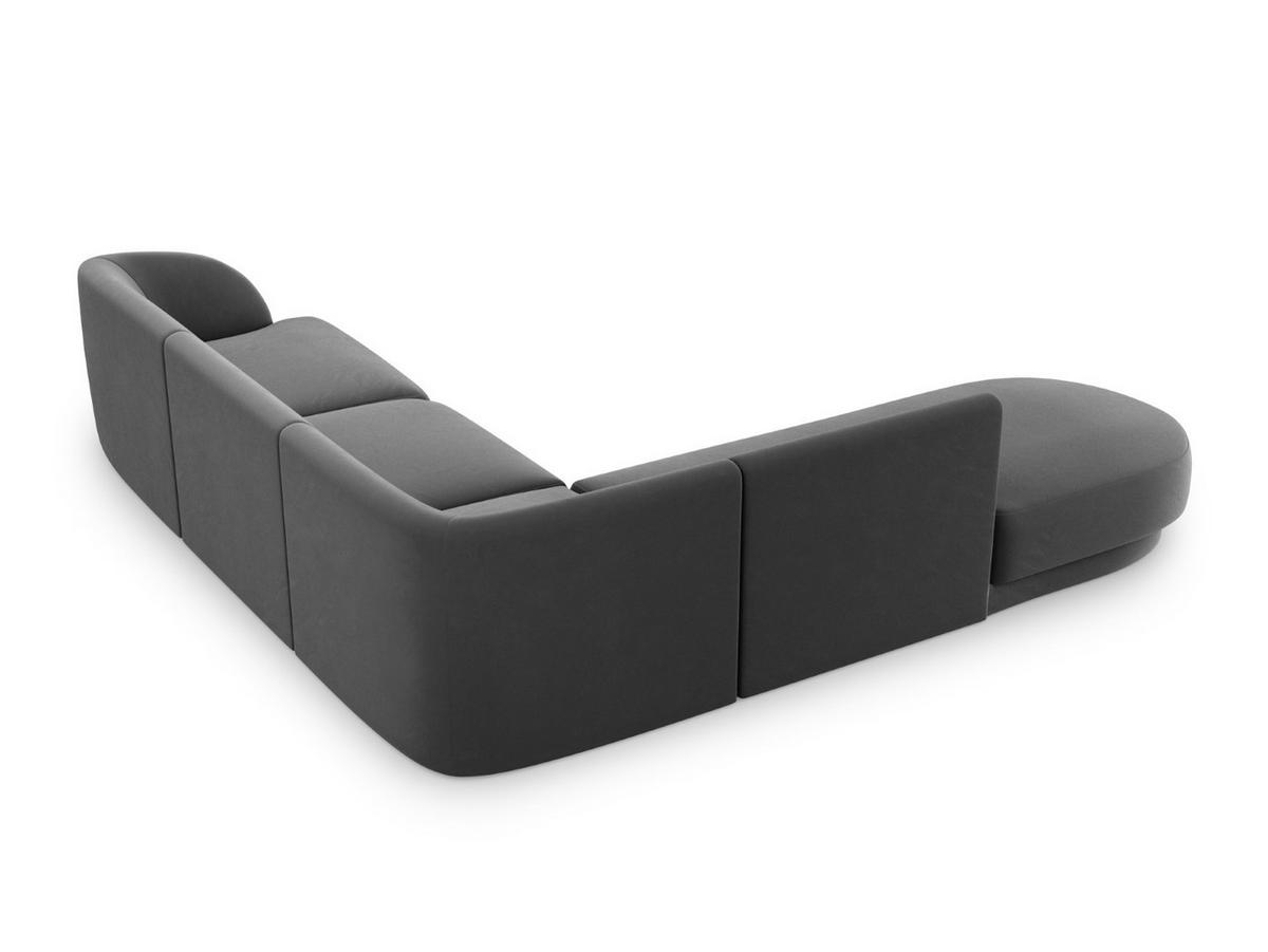 ECKSOFA links Miley aus Samt grau 6 Sitzplätze - Grau, Textil (248/255cm) - Micadoni