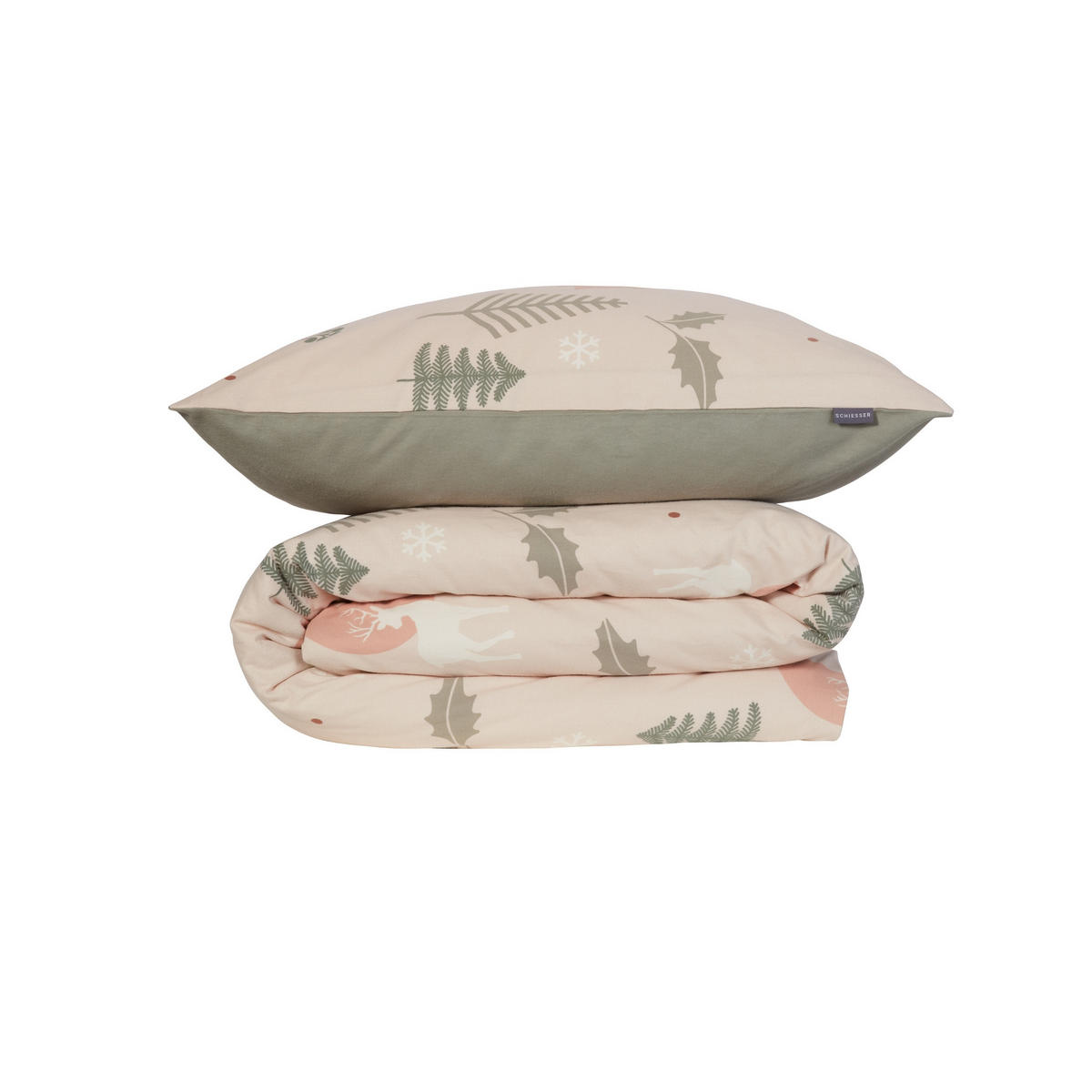 BETTWÄSCHESET Uma - Feinbiber - 2-teilig - 155 x 220 cm - Sand - Sandfarben, Textil (155/220cm) - SCHIESSER